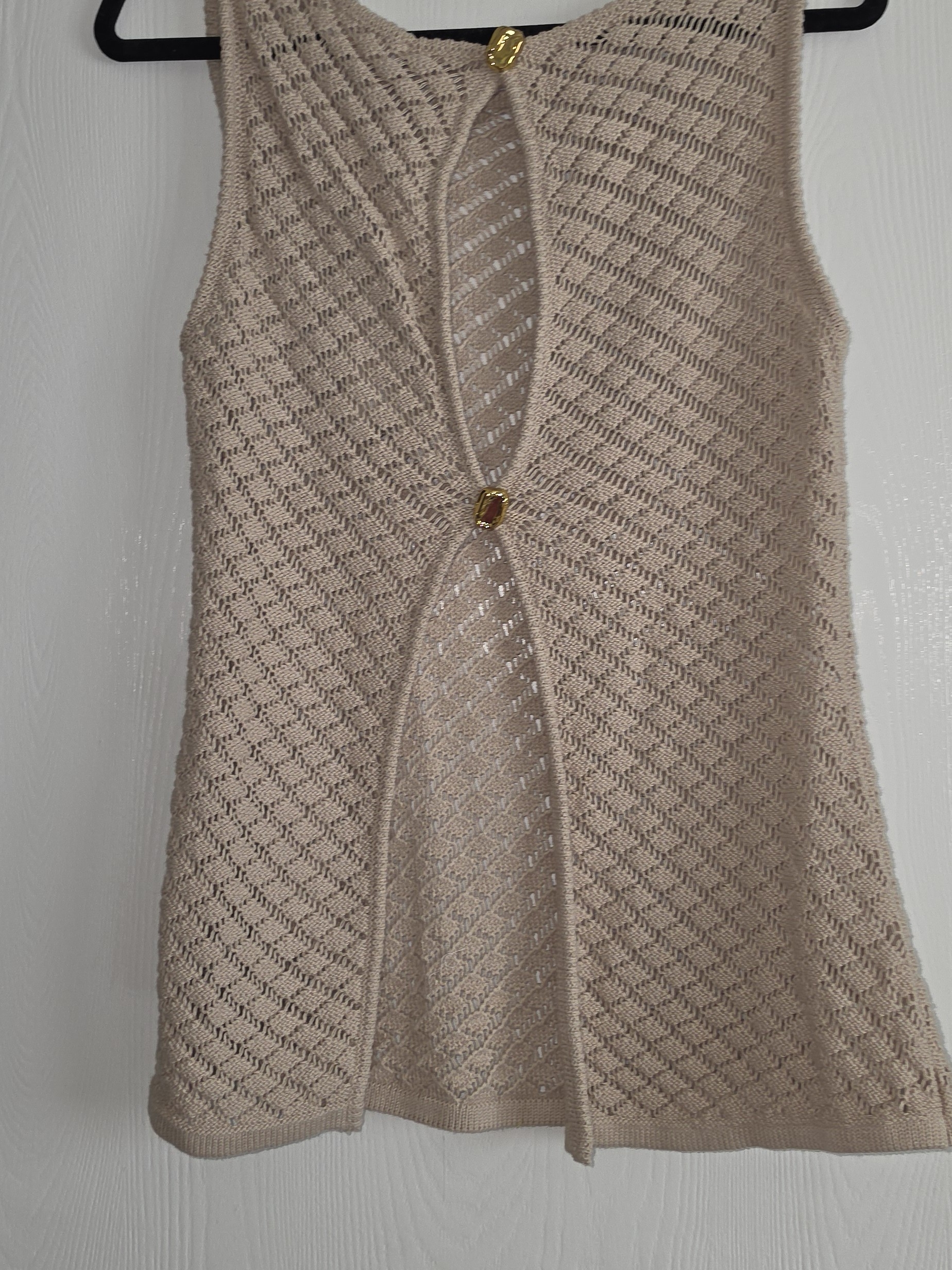 Meshki Beige Crochet Knit Set